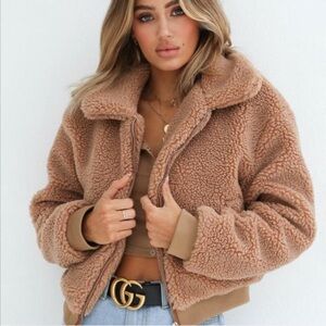 Tiger Mist Tan Teddy Jacket